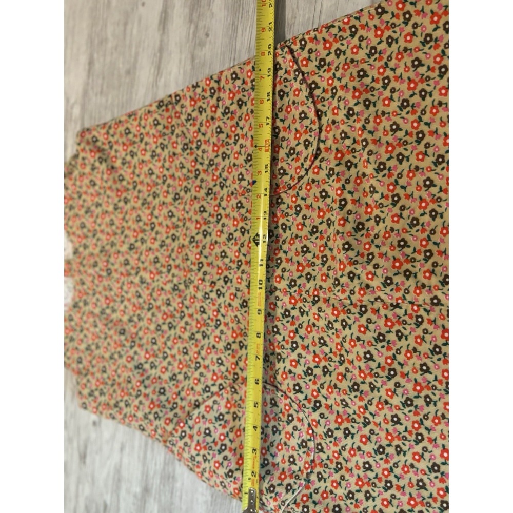 Warm Vintage Floral Print Corduroy Sleeveless Dress with Pockets‎ 90s Style SZ 2 - Picture 13 of 14